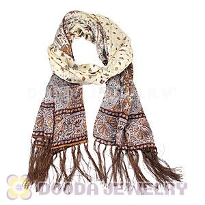 Long Oblong Fringed Silk Scarves 170×50cm Silk Scarf Painting Wholesale