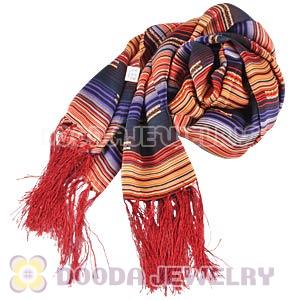 Long Oblong Fringed Silk Scarves 170×50cm Silk Scarf Painting Wholesale