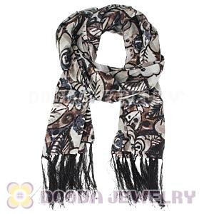 Long Oblong Fringed Silk Scarves 170×50cm Silk Scarf Painting Wholesale