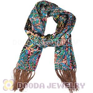 Long Oblong Fringed Silk Scarves 170×50cm Silk Scarf Painting Wholesale