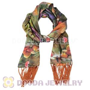 Long Oblong Fringed Silk Scarves 170×50cm Silk Scarf Painting Wholesale