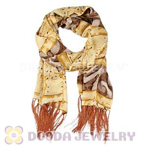 Long Oblong Fringed Silk Scarves 170×50cm Silk Scarf Painting Wholesale