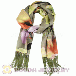 Long Oblong Fringed Silk Scarves 170×50cm Silk Scarf Painting Wholesale