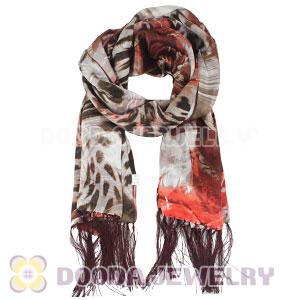 Long Oblong Fringed Silk Scarves 170×50cm Silk Scarf Painting Wholesale