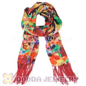 Long Oblong Fringed Silk Scarves 170×50cm Silk Scarf Painting Wholesale