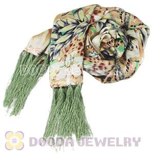Long Oblong Fringed Silk Scarves 170×50cm Silk Scarf Painting Wholesale
