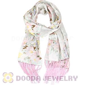 Long Oblong Fringed Silk Scarves 170×50cm Silk Scarf Painting Wholesale