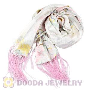 Long Oblong Fringed Silk Scarves 170×50cm Silk Scarf Painting Wholesale 