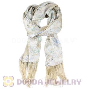 Long Oblong Fringed Silk Scarves 170×50cm Silk Scarf Painting Wholesale