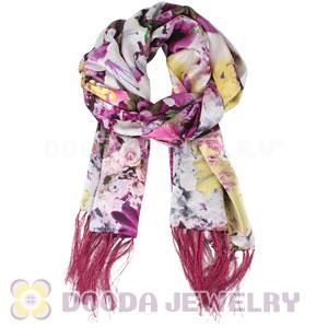 Long Oblong Fringed Silk Scarves 170×50cm Silk Scarf Painting Wholesale