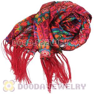 Long Oblong Fringed Silk Scarves 170×50cm Silk Scarf Painting Wholesale