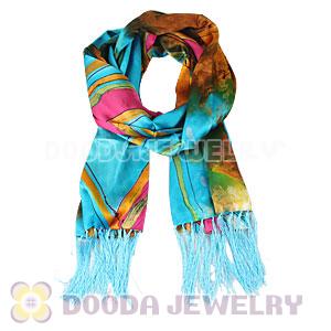 Long Oblong Fringed Silk Scarves 170×50cm Silk Scarf Painting Wholesale