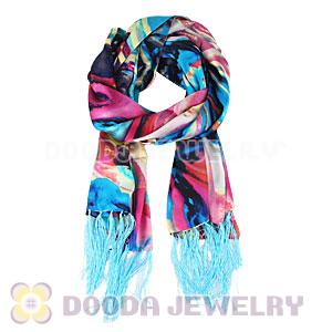 Long Oblong Fringed Silk Scarves 170×50cm Silk Scarf Painting Wholesale