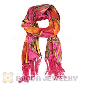 Long Oblong Fringed Silk Scarves 170×50cm Silk Scarf Painting Wholesale