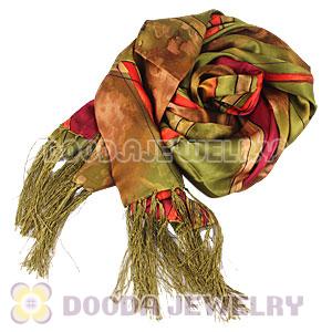 Long Oblong Fringed Silk Scarves 170×50cm Silk Scarf Painting Wholesale