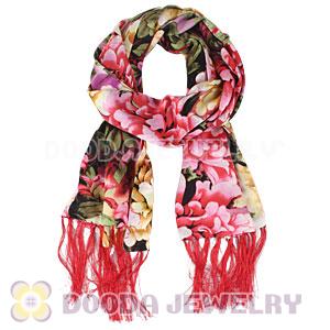 Long Oblong Fringed Silk Scarves 170×50cm Silk Scarf Painting Wholesale