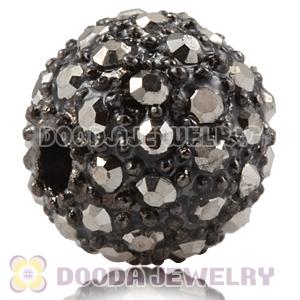 10mm Handmade Alloy Beads With Grey Crystal Wholesale