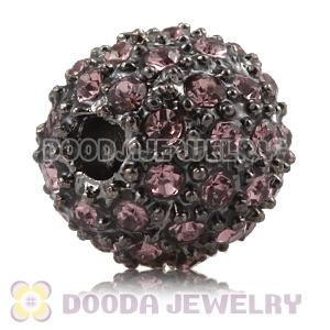 10mm Handmade Alloy Beads With Pink Crystal Wholesale