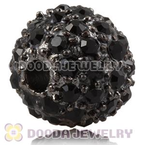 10mm Handmade Alloy Beads With Black Crystal Wholesale