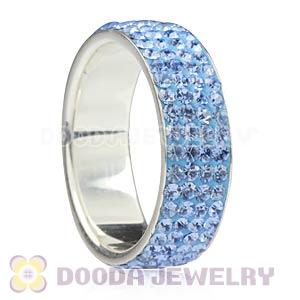925 Sterling Silver Rings Inlay Blue Czech Crystal Wholesale