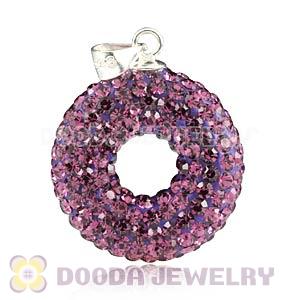 Sterling Silver Pink Czech Crystal Pendants Wholesale
