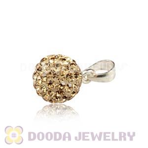 8mm Sterling Silver Pink Czech Crystal Pendants Wholesale