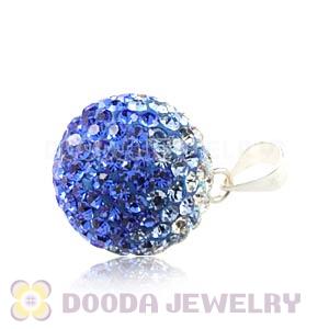 14mm Sterling Silver Czech Crystal Pendants Wholesale