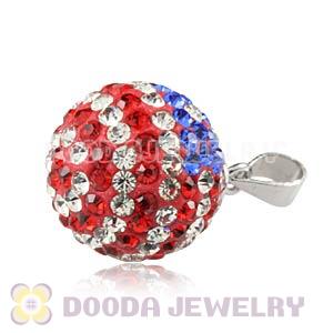 14mm Sterling Silver Czech Crystal The Old Glory Pendants Wholesale