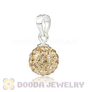 8mm Sterling Silver Pink Czech Crystal Pendants Wholesale