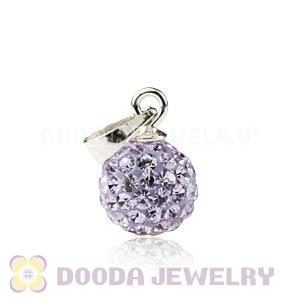 8mm Sterling Silver Lavender Czech Crystal Pendants Wholesale