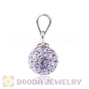 8mm Sterling Silver Lavender Czech Crystal Pendants Wholesale