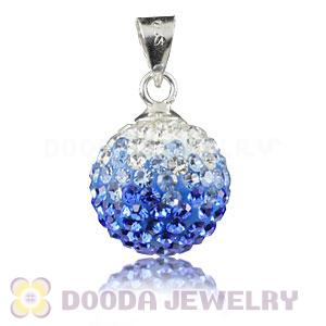 12mm Sterling Silver Czech Crystal Pendants Wholesale