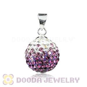 12mm Sterling Silver Czech Crystal Pendants Wholesale