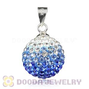 14mm Sterling Silver Czech Crystal Pendants Wholesale