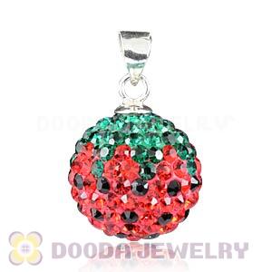 14mm Sterling Silver Czech Crystal Pendants Wholesale