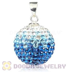 16mm Sterling Silver Czech Crystal Pendants Wholesale
