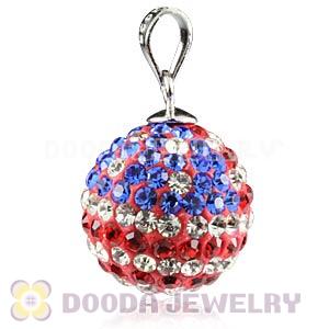 14mm Sterling Silver Czech Crystal The Old Glory Pendants Wholesale