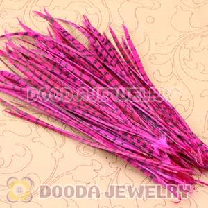 Magenta Striped Goose Biots Loose Feather Hair Extensions Wholesale
