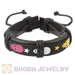 Fashion Wristbands Friendship Handmade Skull Leather Bracelets Wholesale