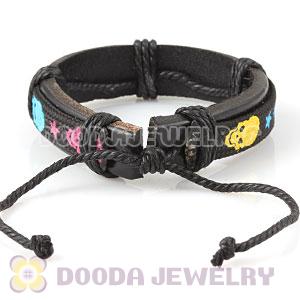 Fashion Wristbands Friendship Handmade Skull Leather Bracelets Wholesale