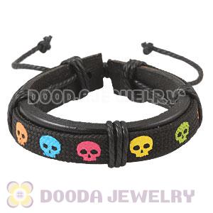 Fashion Wristbands Friendship Handmade Skull Leather Bracelets Wholesale