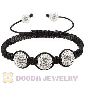 12mm Pave Czech Crystal Bead Handmade String Bracelets Wholesale