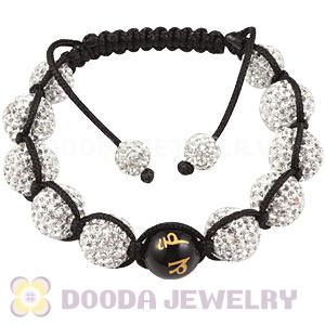 12mm Pave Czech Crystal Bead Handmade String Bracelets With Buddhist Beads