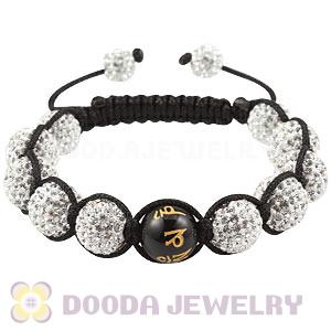 12mm Pave Czech Crystal Bead Handmade String Bracelets With Buddhist Beads