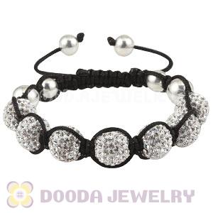 Sterling Silver Ball And 12mm Czech Crystal Bead Handmade String Bracelets