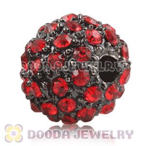 10mm Handmade Alloy Beads With Red Crystal Wholesale