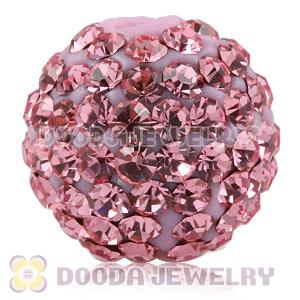 12mm Pave Pink Czech Crystal Ball Bead Wholesale