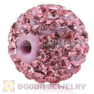 12mm Pave Pink Czech Crystal Ball Bead Wholesale