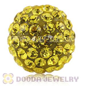 12mm Pave Yellow Czech Crystal Ball Bead Wholesale