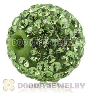 12mm Pave Green Czech Crystal Ball Bead Wholesale